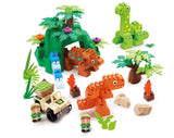 Ecoiffier - Abrick Dinoland With 2 Figures And 1 Vehicle Construction Set