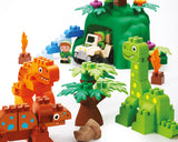 Ecoiffier - Abrick Dinoland With 2 Figures And 1 Vehicle Construction Set