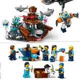 LEGO 60379 City Deep-Sea Explorer Submarine Toy, Underwater Ocean Set with Drone, Shark Figures, Shipwreck and Diver Minifigures, Birthday Gift for Kids, Boys, Girls Aged 7+