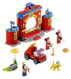 LEGO 10776 Disney Mickey and Friends Fire Engine & Station Building Toy for Kids 4 Years Old, with Minnie Mouse Firefighter