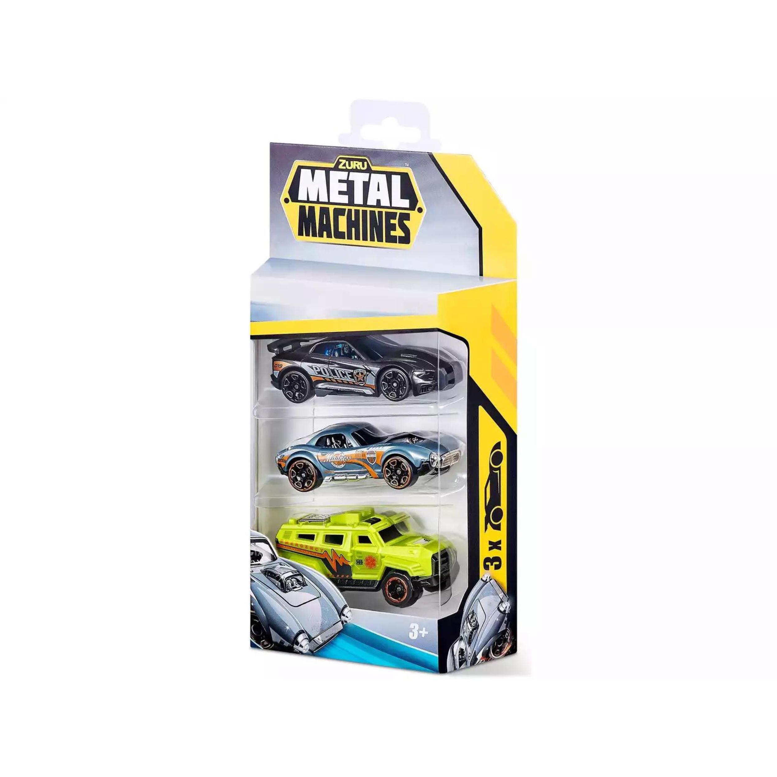 APPYTOYS | ZURU - Metal Machines Mini Racing Car, 3 Pack