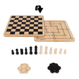 SPIN MASTER - EG classici Checkers & Chess three games in Wood