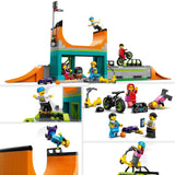 LEGO 60364 City Street Skate Park Set, Toy For Kids Aged 6 Plus Years Old with BMX Bike, Skateboard, Scooter, In-Line Skates and 4 Skater Minifigures to Perform Stunts, 2023 Set