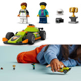 LEGO City Green Race Car Toy for 4 Plus Year Old Boys & Girls, Classic-Style Racing Vehicle Building Kit, with Photographer and Driver Minifigures, Gifts for Preschool Kids 60399