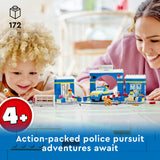 LEGO 60370 City Police Station Chase Playset with Car Toy and Motorbike, Breakout Jail, 4 Minifigures and Dog Figure, Toys for Kids 4 Plus Years Old