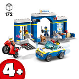 LEGO 60370 City Police Station Chase Playset with Car Toy and Motorbike, Breakout Jail, 4 Minifigures and Dog Figure, Toys for Kids 4 Plus Years Old