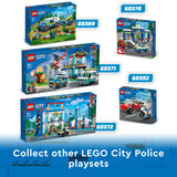 LEGO 60370 City Police Station Chase Playset with Car Toy and Motorbike, Breakout Jail, 4 Minifigures and Dog Figure, Toys for Kids 4 Plus Years Old