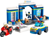 LEGO 60370 City Police Station Chase Playset with Car Toy and Motorbike, Breakout Jail, 4 Minifigures and Dog Figure, Toys for Kids 4 Plus Years Old