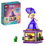 LEGO 43214 Disney Princess Twirling Rapunzel Buildable Toy with Diamond Dress Mini-Doll and Pascal the Chameleon Figure, Collectible Toys for Girls & Boys