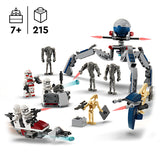 LEGO Star Wars Clone Trooper & Battle Droid Battle Pack Building Toys for Kids with Speeder Bike Vehicle, 4 Minifigures and 5 Figures, Gifts for Boys and Girls Aged 7 Plus Years Old 75372