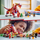 LEGO 71793 NINJAGO Heatwave Transforming Lava Dragon Toy, Dragons Rising Series Set with Mythical Creature Figure, plus Kai & Lloyd Minifigures