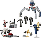 LEGO Star Wars Clone Trooper & Battle Droid Battle Pack Building Toys for Kids with Speeder Bike Vehicle, 4 Minifigures and 5 Figures, Gifts for Boys and Girls Aged 7 Plus Years Old 75372