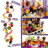 LEGO 41747 Friends Heartlake City Community Kitchen Playset with Toy Cooking Accessories, 3 Mini-Dolls plus Pet Churro the Cat Figure, Can Be Combined with Community Centre (41748)