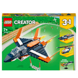 LEGO 31126 Creator 3in1 Supersonic Jet Plane to Helicopter to Speed Boat Toy Set, Buildable Vehicle Models for Boys and Girls 7 Plus Years Old