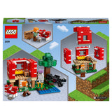 LEGO 21179 Minecraft The Mushroom House Set, Building Toy for Kids Age 8 , Gift Idea with Alex, Mooshroom & Spider Jockey Figures