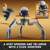 LEGO Star Wars Clone Trooper & Battle Droid Battle Pack Building Toys for Kids with Speeder Bike Vehicle, 4 Minifigures and 5 Figures, Gifts for Boys and Girls Aged 7 Plus Years Old 75372