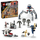 LEGO Star Wars Clone Trooper & Battle Droid Battle Pack Building Toys for Kids with Speeder Bike Vehicle, 4 Minifigures and 5 Figures, Gifts for Boys and Girls Aged 7 Plus Years Old 75372