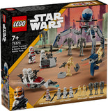 LEGO Star Wars Clone Trooper & Battle Droid Battle Pack Building Toys for Kids with Speeder Bike Vehicle, 4 Minifigures and 5 Figures, Gifts for Boys and Girls Aged 7 Plus Years Old 75372